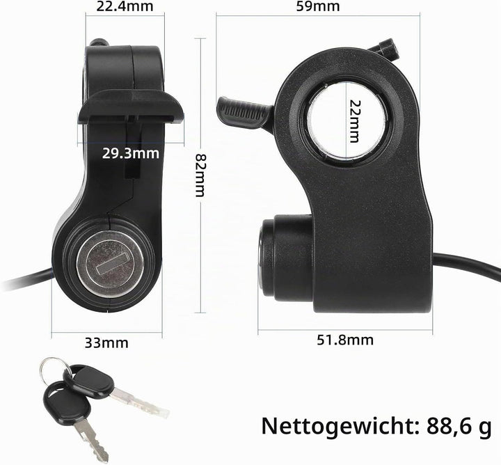 Elektrisches Türschloss für Kukirin G2 Pro/G2 Max, 5-polig, Elektroroller Starterschalter Gashebel m