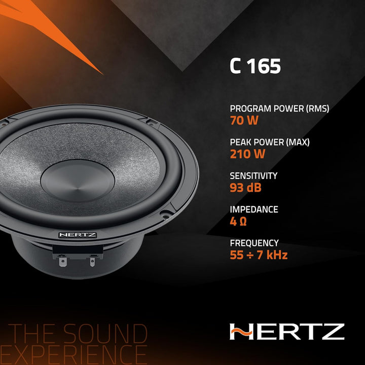 HERTZ Auto 165mm/16,5cm Tiefton/Woofer-Set Lautsprecher/Boxen Cento C165 Single, Single