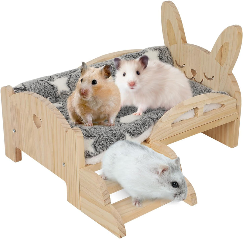 Sparklenut Meerschweinchen Hängematte Holz mit Kaninchenbett, Kaninchen Bett, Meerschweinchen Bett M