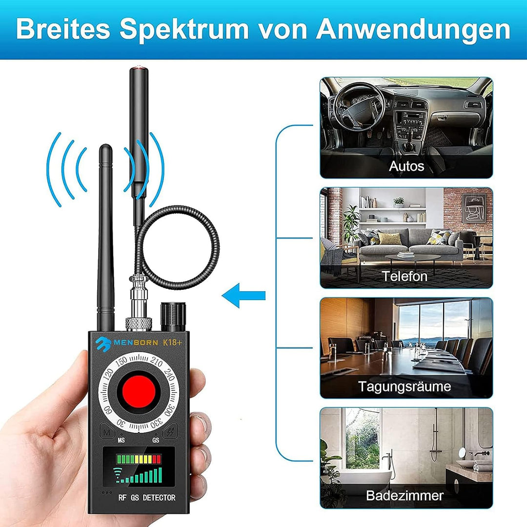 Menborn Wanzen Detektor, Hidden Camera Detector, GPS Spy Finder, Versteckte Kamera Detektor für GSM