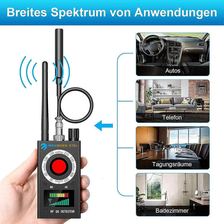 Menborn Wanzen Detektor, Hidden Camera Detector, GPS Spy Finder, Versteckte Kamera Detektor für GSM