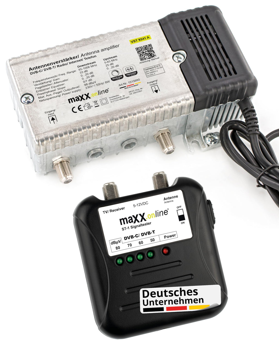 maxx.onLine Hausanschlussverstärker VST 9341 A, 1 GHz 33 dB Verstärkung, Rückkanal, BK-Verstärker in