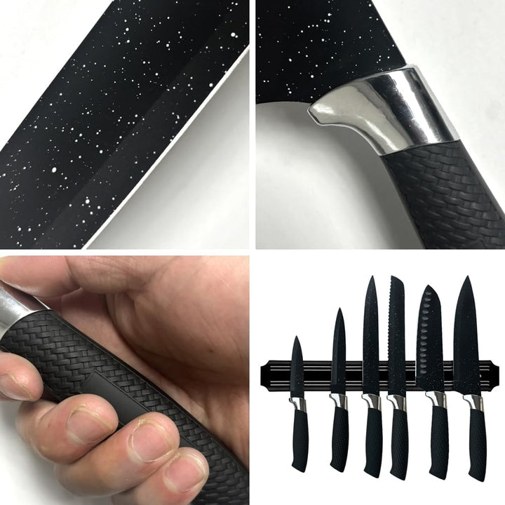 BFYLIN 7 Stücke Messer Set,Küchen Messerset,Kochmesser,Santoku Messer,Gemüsemesser,Schälmesser,Schar