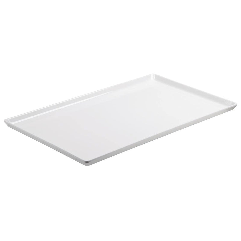 APS 83923 Tablett GN 1/1 "Float, 53 x 32,5 cm, Höhe 3 cm, Melamin, weiss 53 x 32.5 x 3 cm, 53 x 32.5