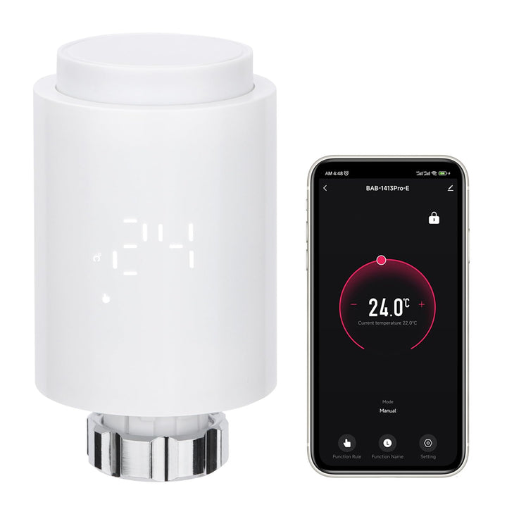Wengart Zigbee Thermostat Heizkörperventil 1413E, TRV Temperaturregelung, Fenstererkennungsfunktion,