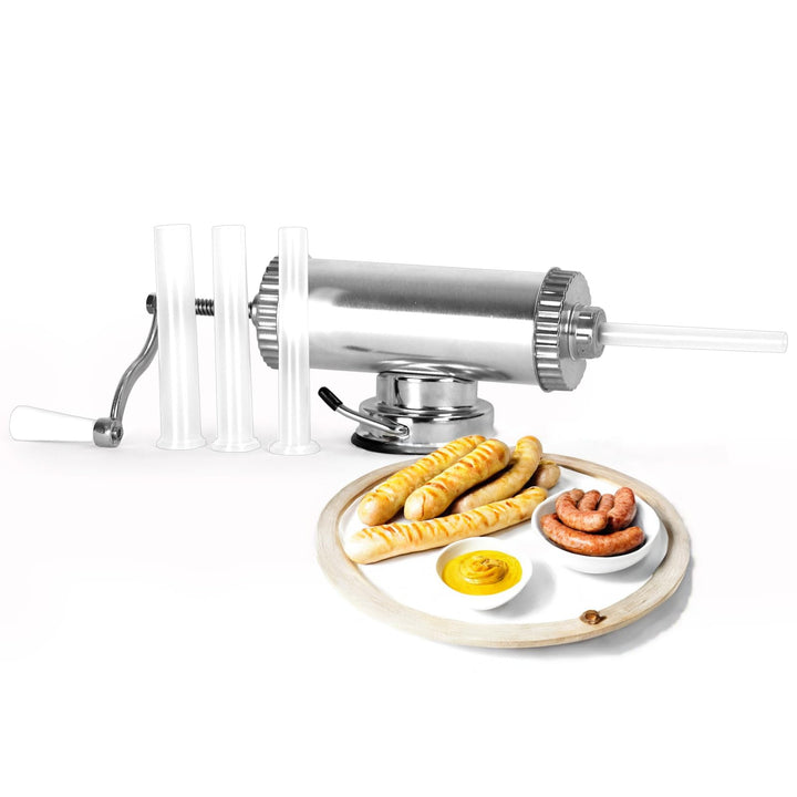 Wurstfüller 1 Kg Wurstspritze Manuelle Wurstfüllmaschine mit 4 Füllrohre Bratwurst Wurstpresse Kolba