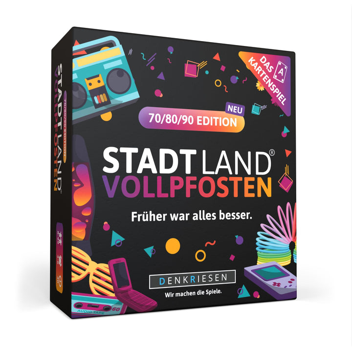 DENKRIESEN - Stadt Land Vollpfosten® – Das Kartenspiel - 70/80/90 Edition - &