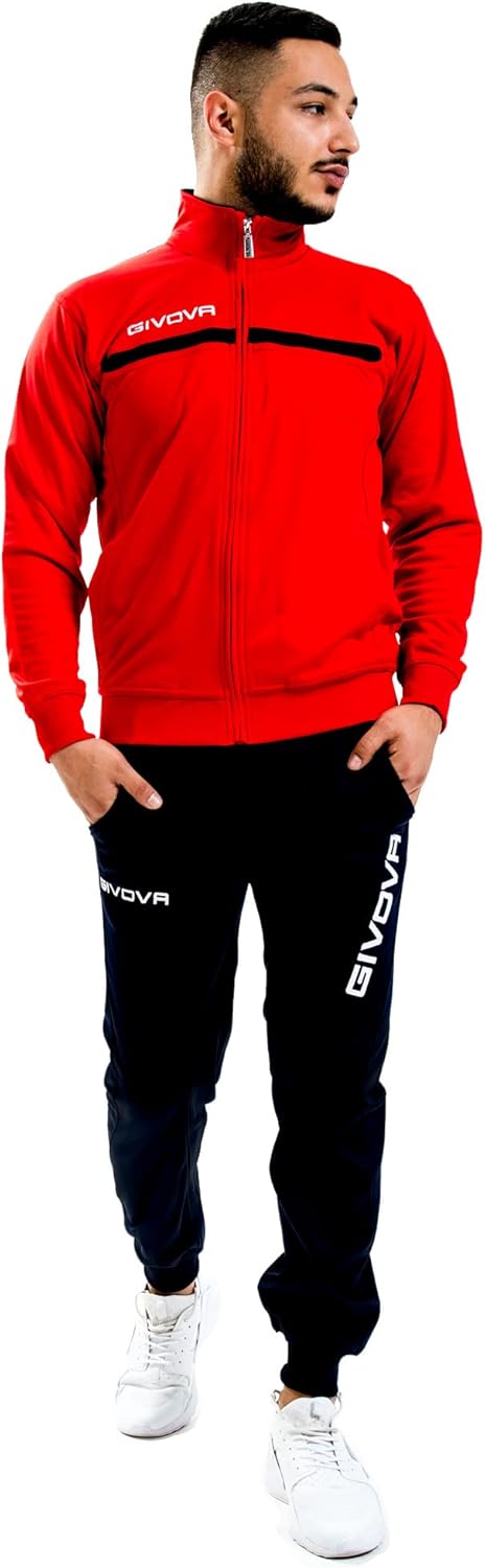 Givova, anzug givova eins full zip, rot/schwarz, S