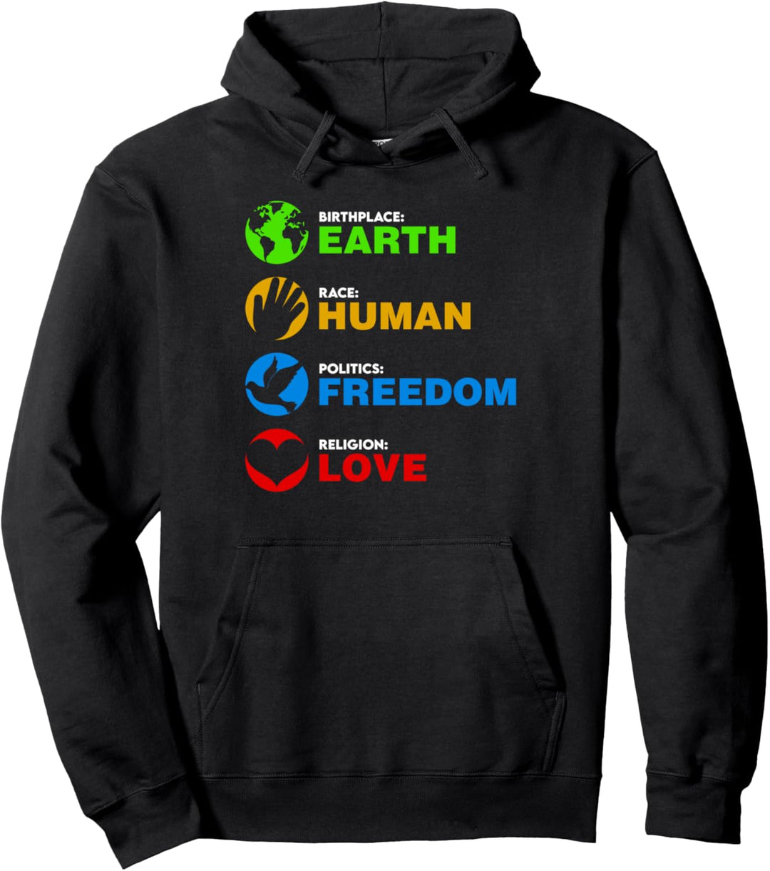 Geburtsort Erde Rasse Menschliche Freiheit Pullover Hoodie