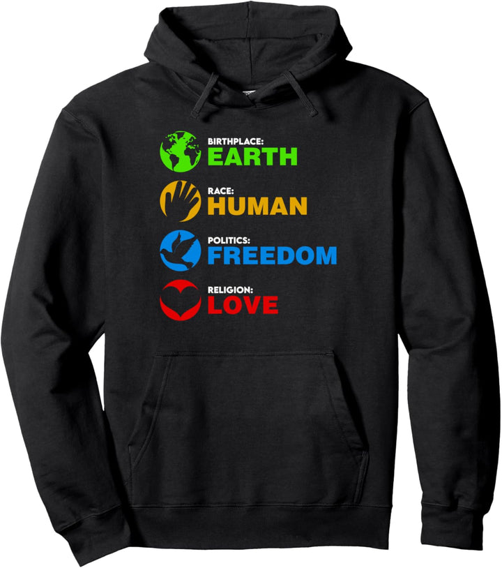 Geburtsort Erde Rasse Menschliche Freiheit Pullover Hoodie