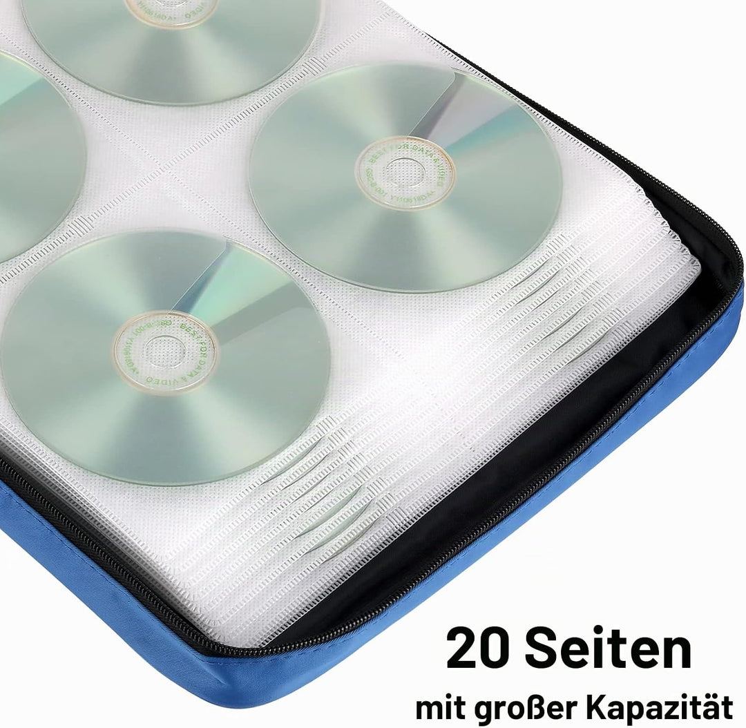 TIMCORR CD Tasche DVD Tasche Aufbewahrung, 160 Kapazität DVD Aufbewahrung CD Hülle DVD Hüllen Organi