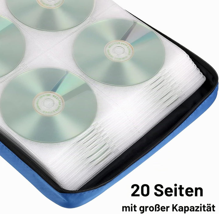 TIMCORR CD Tasche DVD Tasche Aufbewahrung, 160 Kapazität DVD Aufbewahrung CD Hülle DVD Hüllen Organi