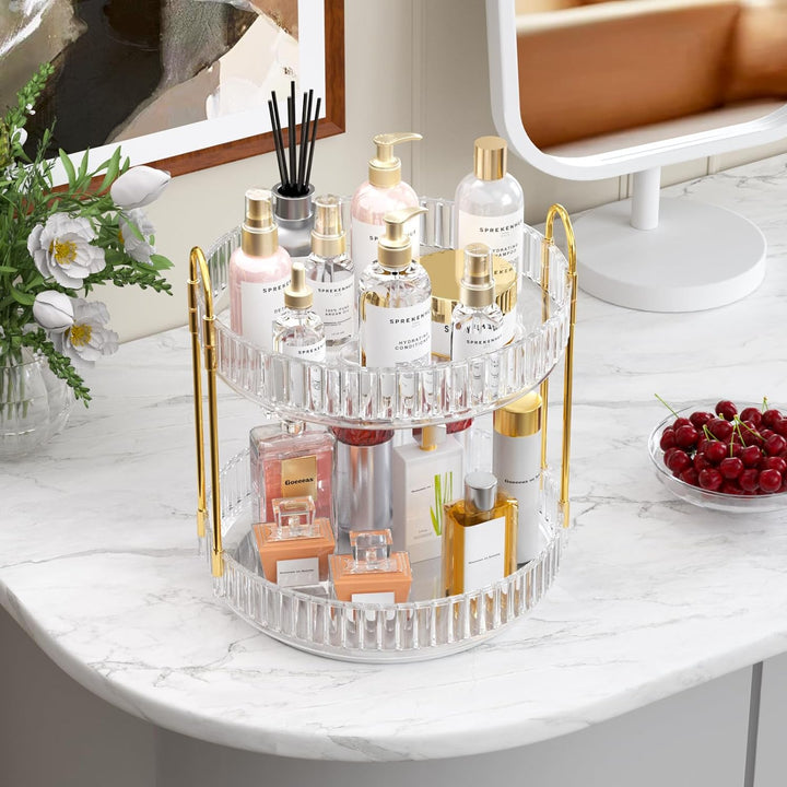 MOACC Make Up Kosmetik Organizer, 360° Drehbar Aufbewahrung, Schmink Organizers für Dresser Schminkt