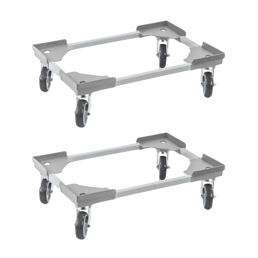 PROREGAL Sparset 2X Profi-Flex Transportroller für Euroboxen 60x40cm mit Kunststoffräder grau | mont