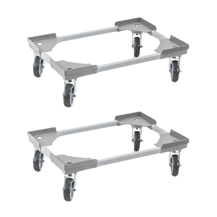 PROREGAL Sparset 2X Profi-Flex Transportroller für Euroboxen 60x40cm mit Kunststoffräder grau | mont