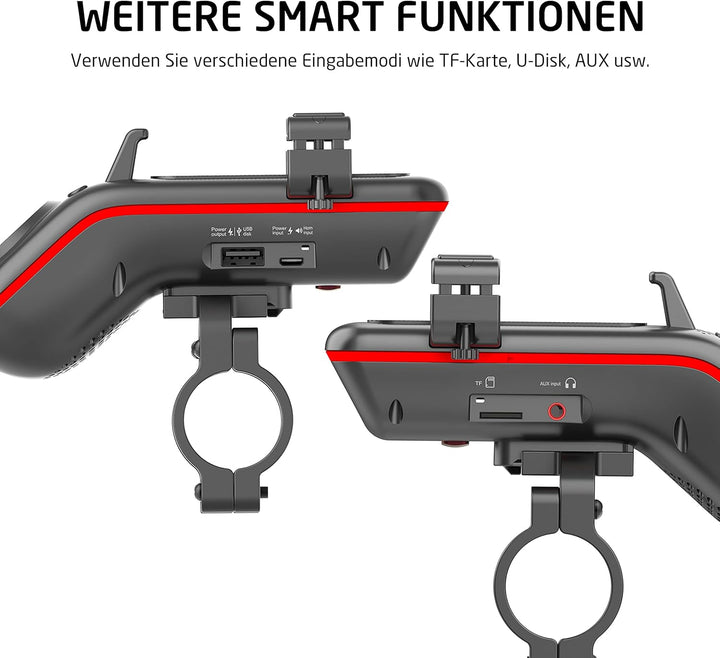 UPPEL Fahrrad Bluetooth Lautsprecher Multifunktions Wasserdichtes Fahrrad Audio - Powerbank/Klingel/