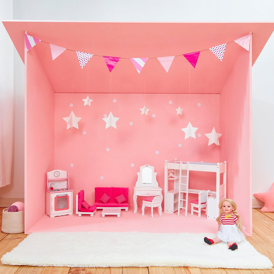Puppen-Etagenbett Schreibtisch Puppenzubehör Spielzeug Olivias World TD-0204A