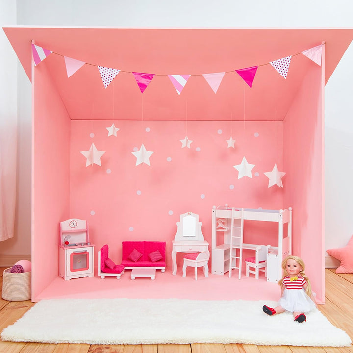 Puppen-Etagenbett Schreibtisch Puppenzubehör Spielzeug Olivias World TD-0204A