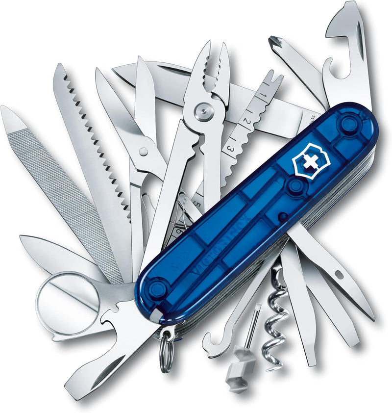 Victorinox Taschenmesser Swiss Champ (33 Funktionen: Metallfeile, Mini-Schraubendreher) rot Blau Tra