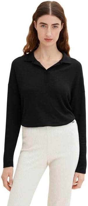 TOM TAILOR Damen Longsleeve Poloshirt, XXS