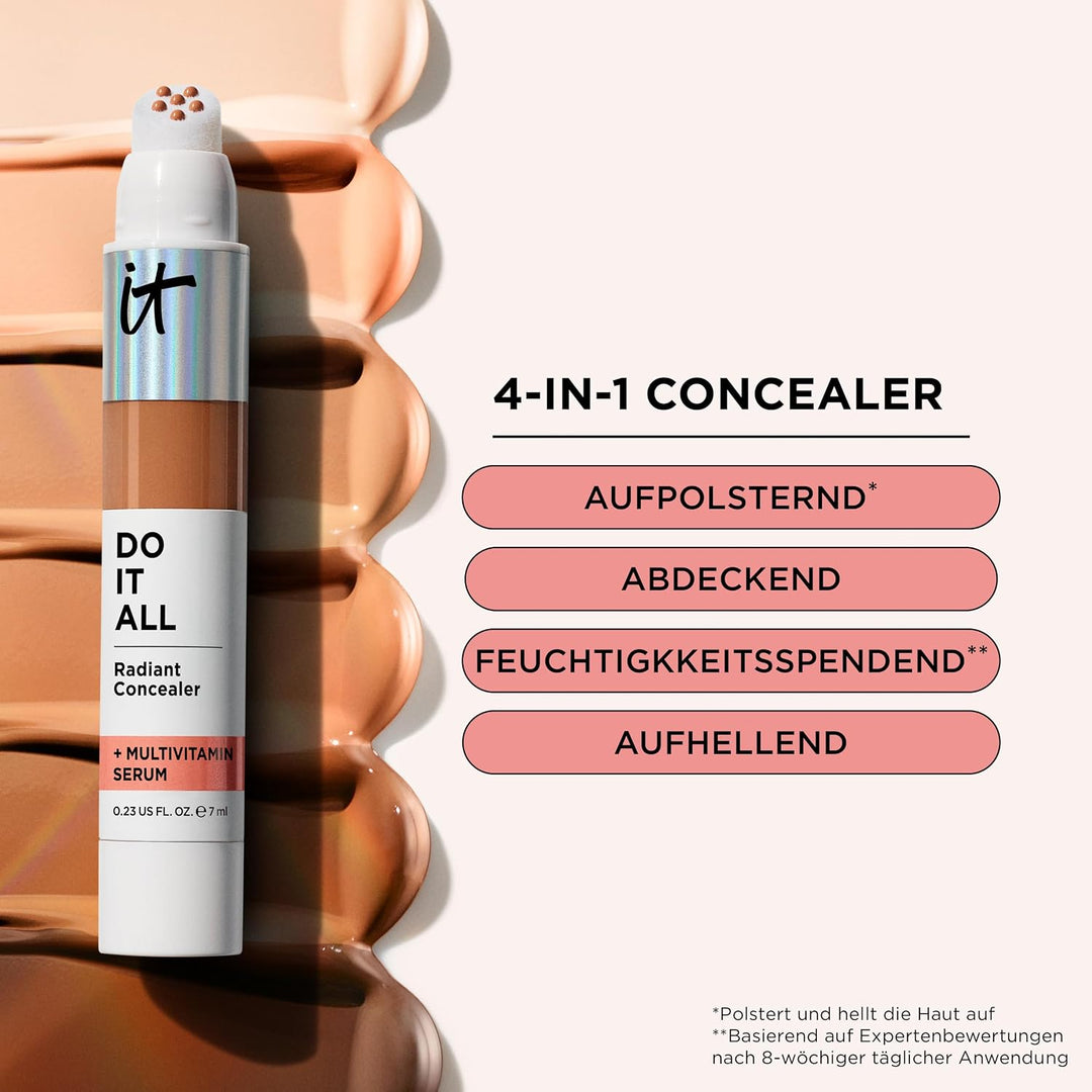 IT Cosmetics Do It All Radiant Concealer, 7 ml, Feuchtigkeitsspendend, aufpolsternder, abdeckender u