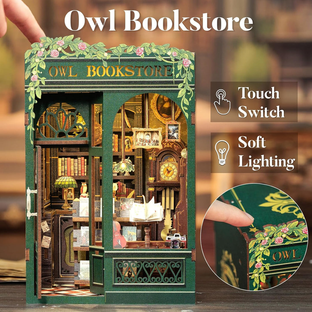 CUTEBEE Book Nook Kit - DIY Miniature House,Puppenhaus Miniatur Haus Selber Baue Bausatz mit Staubsc
