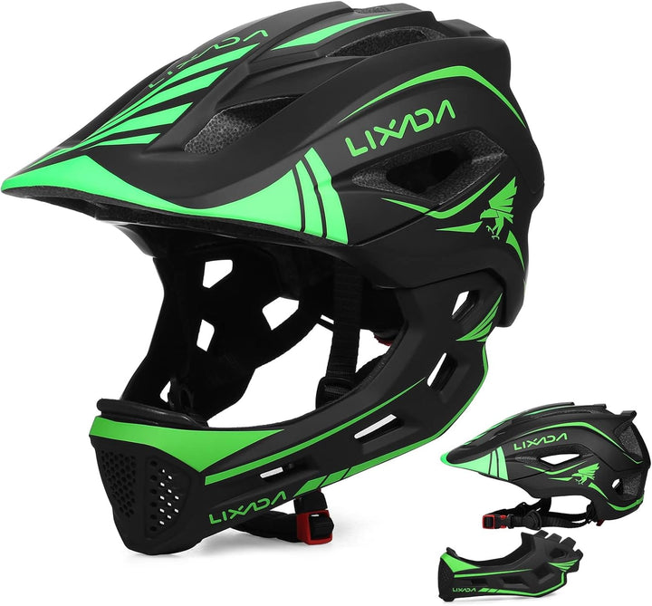 Lixada Fahrradhelm Kinder Helm Fullface Abnehmbar Unisex 52-58cm Children's Helmet 2-In-1 Integrated