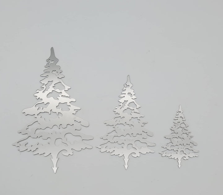 ARTTEC Tannenbaum/Weihnachtsbaum Mini (Stecker) (Set 20_25_30 cm Edelstahl) - hochwertige Gartendeko