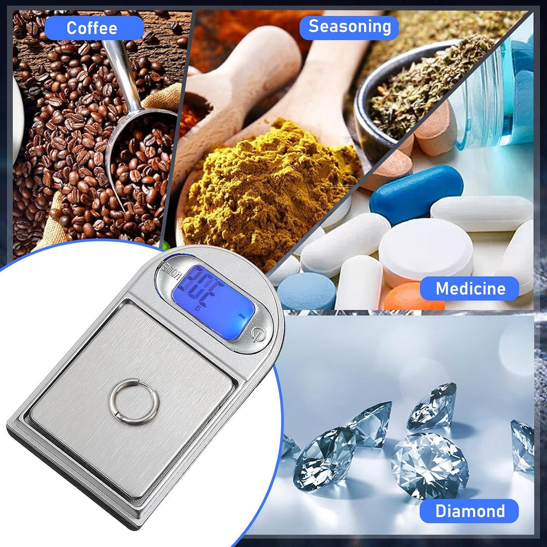Digitale Taschenwaage in Feuerzeugform, 200g 0, 01g, Silber