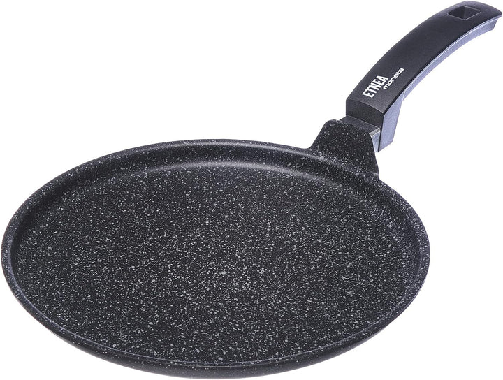 Moneta Etnea - Grillpfanne aus Aluminium mit Stein-Effekt, Schwarz, 24 cm, 24 cm