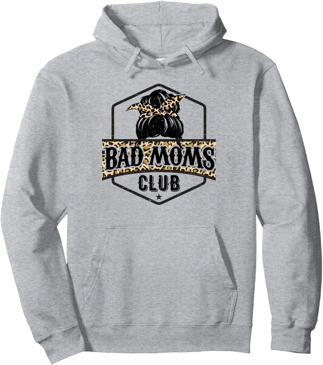Bad Moms Club Shirt Lustiges Mama Leben Retro Leopard Bad Moms Pullover Hoodie