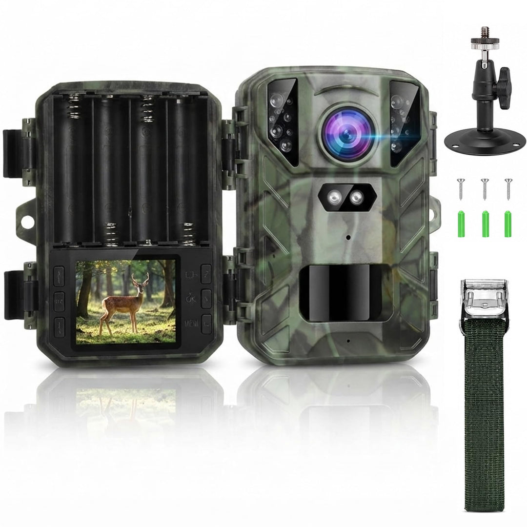 Mini Wildkamera 4K 50MP, Wildtierkamera mit Nachtsicht Bewegungsmelder 850 IR LEDs, 0,2s Schnelle Tr