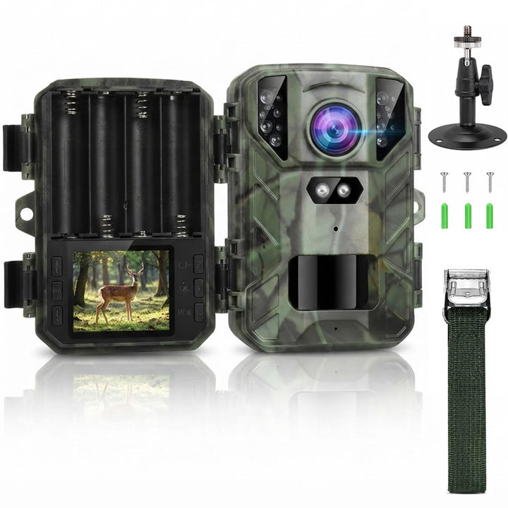 Mini Wildkamera 4K 50MP, Wildtierkamera mit Nachtsicht Bewegungsmelder 850 IR LEDs, 0,2s Schnelle Tr