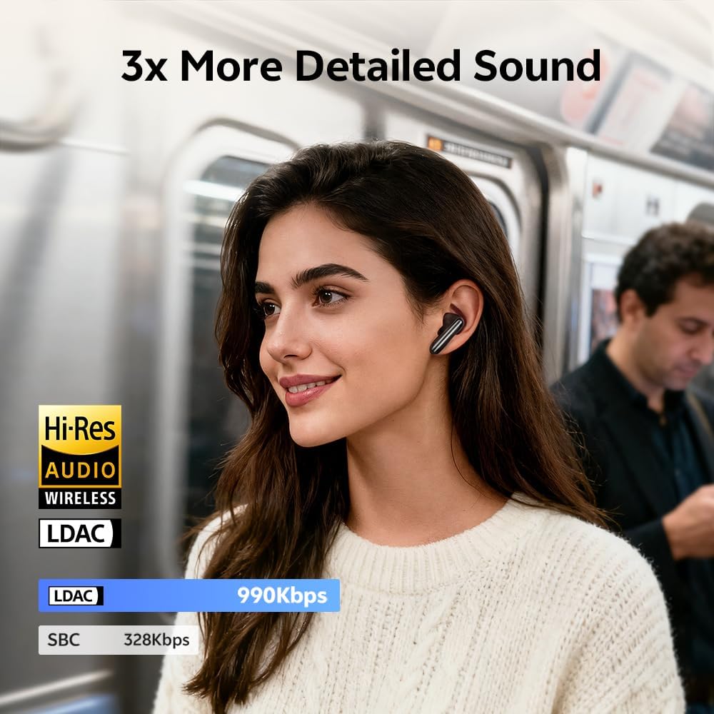 QCY Melobuds N60 In Ear Kopfhörer Bluetooth Noise Cancelling,Bluetooth kopfhörer mit -56dB Adaptive