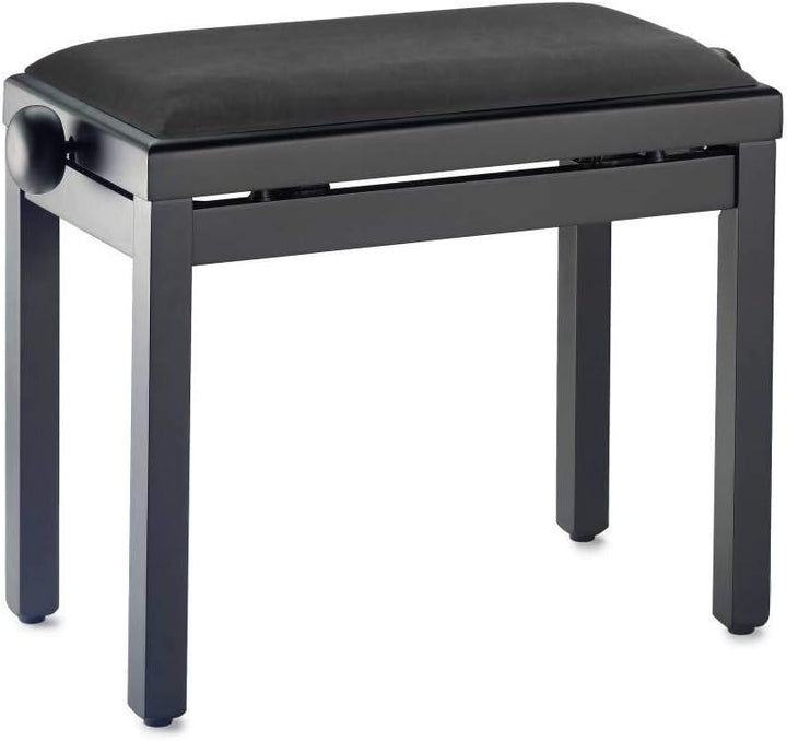 Stagg 21877 PB39 BKP SVBK Samt-Klavierbank (Höhenverstellbar: 49-59 cm, Sitz Abmessung: 55x32cm) sch