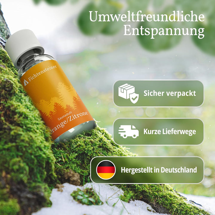 Fichtensteiner Saunaaufguss Orange/Zitrone, 100ml, Sauna Aufgussmittel, sehr ergiebig, für bis zu 10