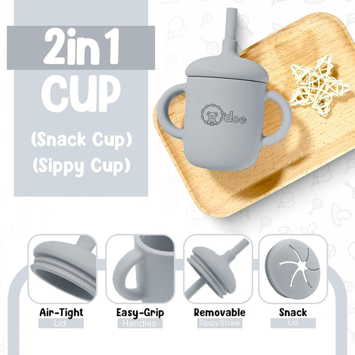 O'doe 11-teilig Baby LED-Entwöhnungszubehör für Kleinkinder, Babyfütterungsset | Saugnapf-Silikon-Ba
