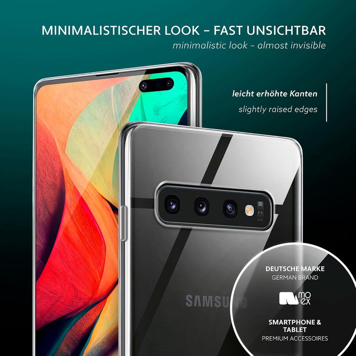 moex Aero Case für Samsung Galaxy S10 5G Hülle Durchsichtig, Silikon Handyhülle Transparent, Clear C