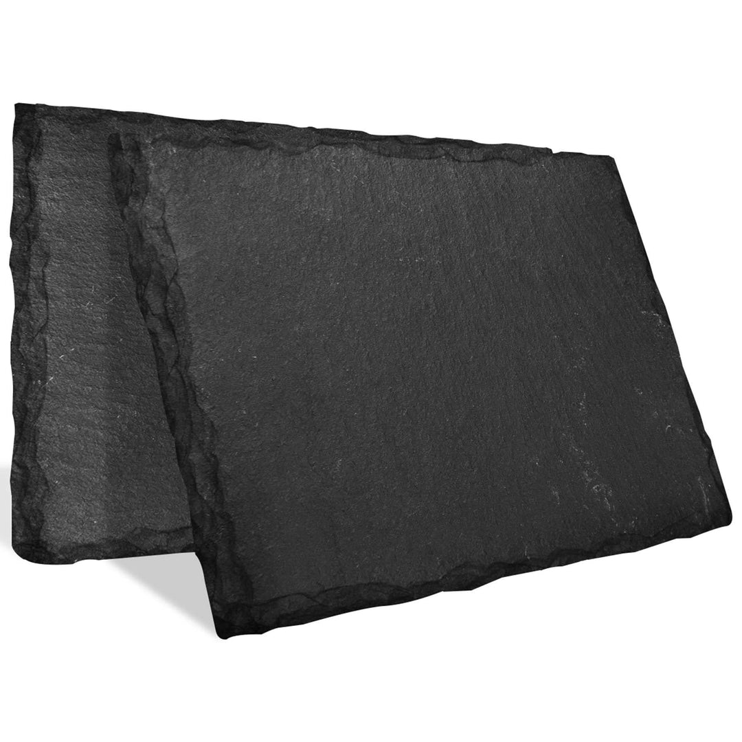 mtb more energy 2er Set Schiefertafel Schiefer Schild Platte - 30 x 20 cm - rechteckig - DIY - zum s