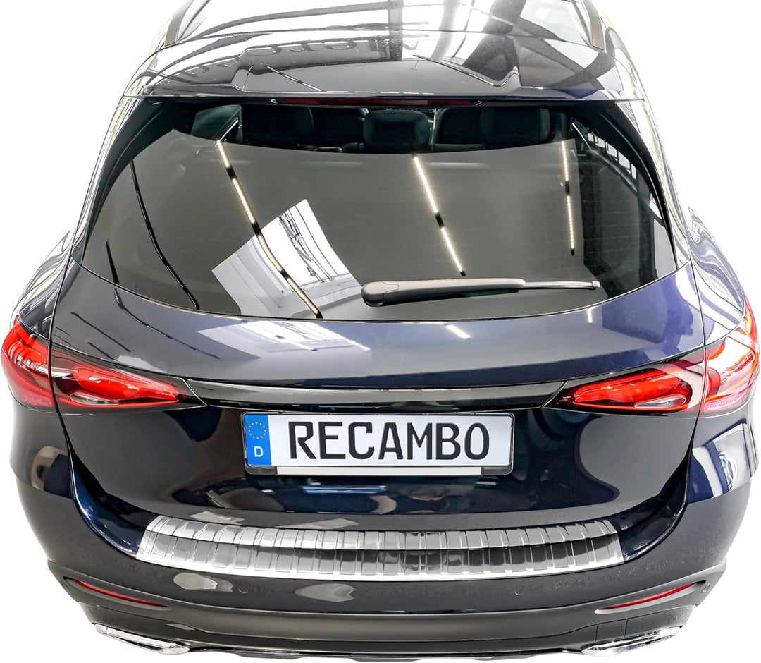 RECAMBO Ladekantenschutz Edelstahl Hochglanz poliert, Chrom Look - kompatibel für Mercedes GLC - X25