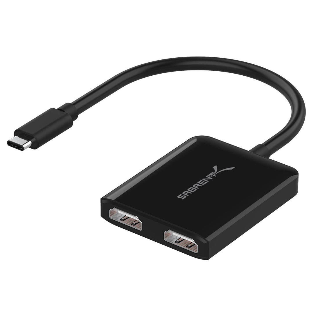Sabrent USB C auf Dual-HDMI Adapter, HDMI Splitter, Type-C auf HDMI Monitorkonverter unterstützt 4K