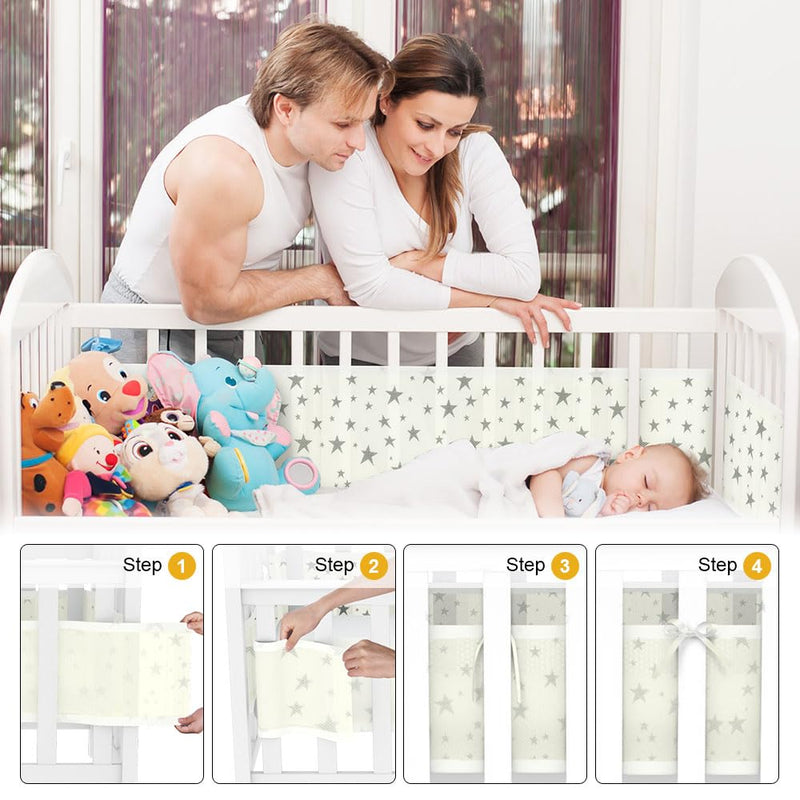 Vicloon Bettumrandung Nestchen, Nestchen für Kinderbetten Kantenschutz Baby Babybett, Atmungsaktive