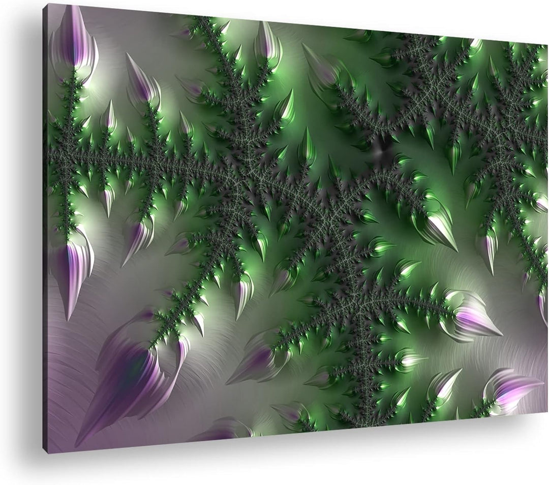 deyoli inspirierendes Fraktal Muster Format: 80x60 als Leinwand, Motiv fertig gerahmt auf Echtholzra
