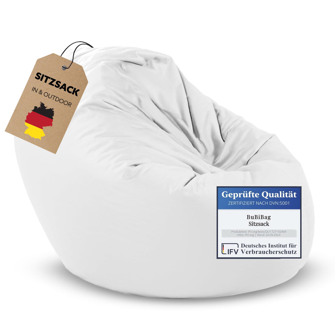 BuBiBag 2in1 Sitzsack L - XXL mit Füllung für Kinder &amp; Erwachsene, Gaming Beanbag &amp; Bodenkissen für