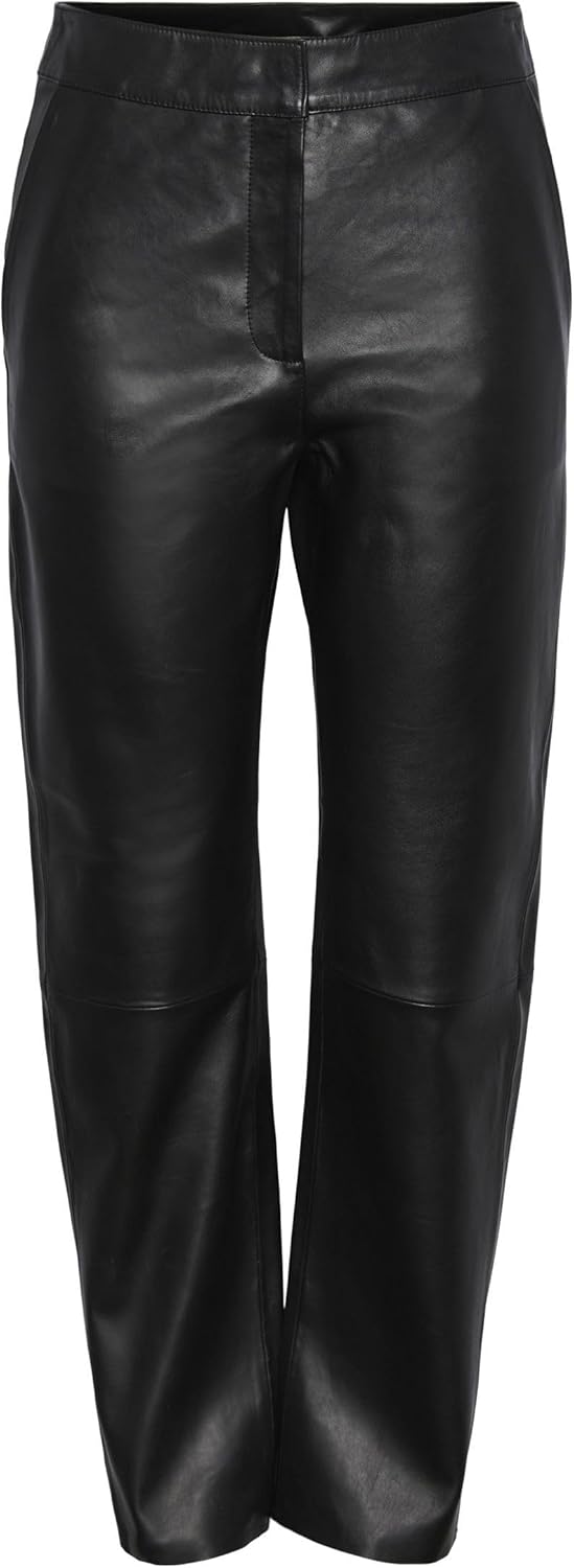 YAS Damen Yasline Hmw Leather Pant Noos Hose M Schwarz, M Schwarz