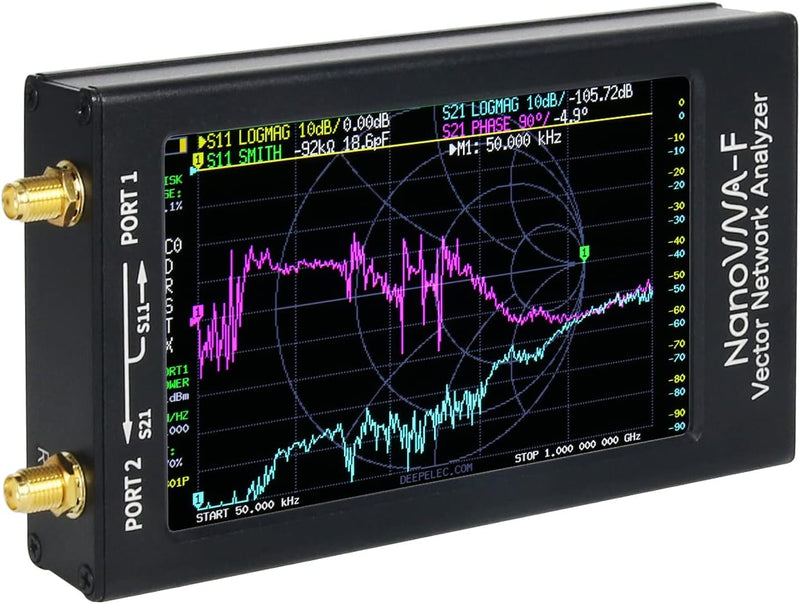 NanoVNA-F Vector Network Analyzer Antennenanalysator 10K-1500MHz 4,3" IPS-Taste Version Hardware V3.