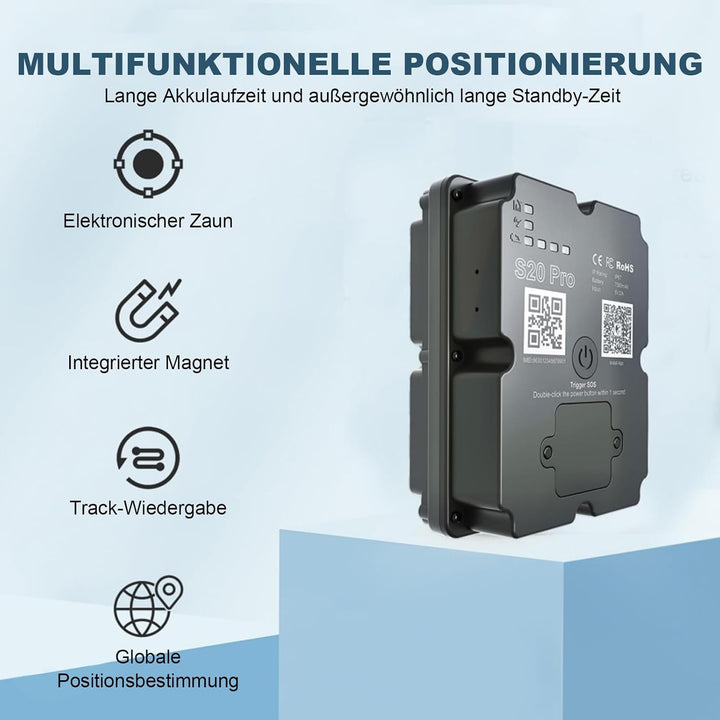 GPS-Tracker für Fahrzeuge, 100% wasserdicht, magnetisch, 4G LTE, Lange Akkulaufzeit 2–7 Monate, unbe