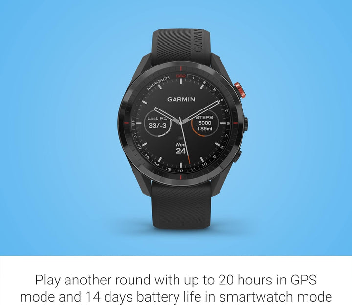 Garmin Approach S62 Bundle, Premium-Golf-GPS-Uhr mit 3 CT10 Club-Tracking-Sensoren, integriertem vir