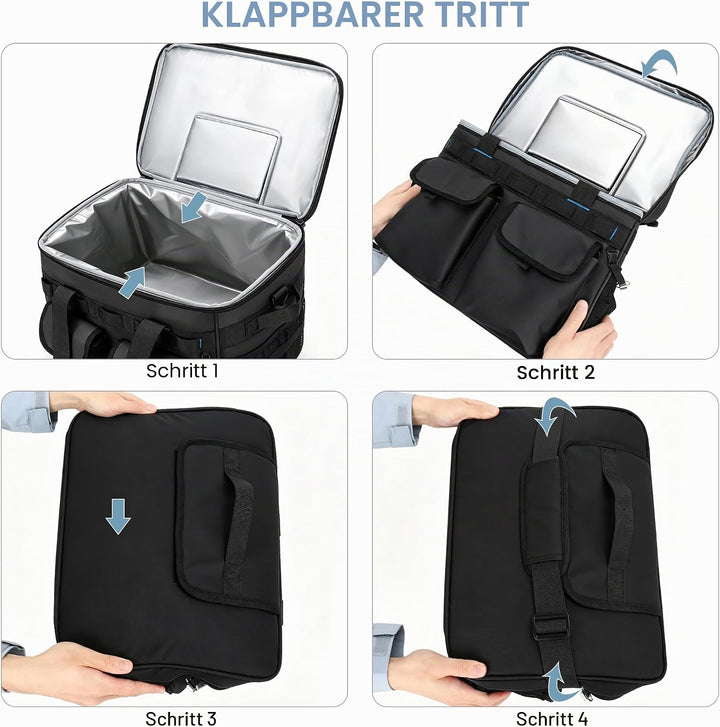 Kühltasche Gross, 40L Grosse Isolierte Kühlbox Faltbar, wasserdichte Tragbare Auslaufsichere Thermot