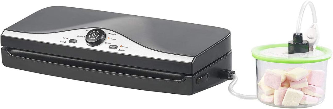 Rosenstein & Söhne Folienschweissgerät: 2in1-Vakuumierer BV-200.duo für Folien & Dosen, doppelte Nah